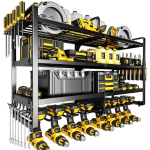 Large Power Tool Organizer Wall Mount,4 Layers Heavy Duty Metal Loads 400lbs,...