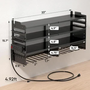 Large Power Tool Organizer Wall Mount with Charging Station,4 Layer Heavy Duty M