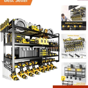Large Power Tool Organizer Wall Mount,4 Layers Heavy Duty Metal Loads 400lbs,...